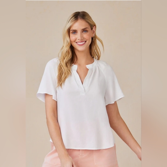 NWT Bella Dahl Flowy Short Sleeve Pullover Top - Picture 1 of 5